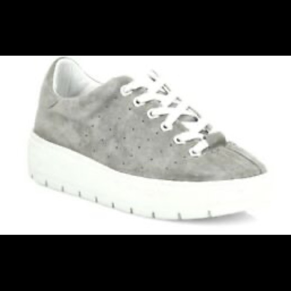 Rag & Bone Linden Cemento Perforated Suede Platform Sneakers size 37.5 great